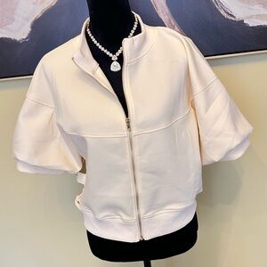 Chic Cream Bomber Jacket for Women